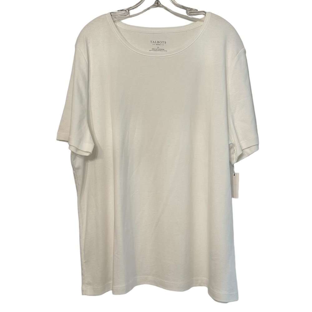 Talbots Short Sleeve Crewneck Tee in White